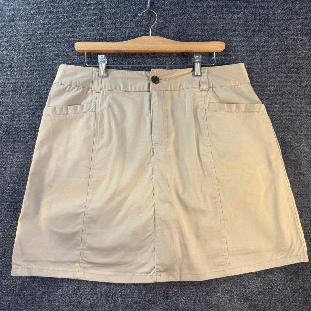 White‎ Stag Womens 12 Beige Khaki Stretch Skort Golf Casual Cotton Blend Pockets